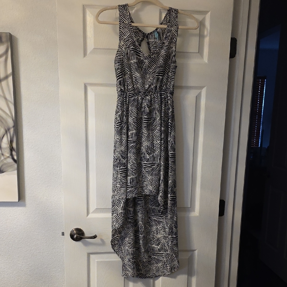Elegant Monochrome High Low Dress